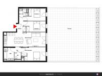 T3 60 m² avec terrasse de 34 m²