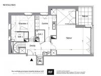 T2 de 52 m² avec terrasse de 22 m²