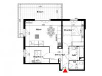 Appartement T3 de 58 m² avec terrasse