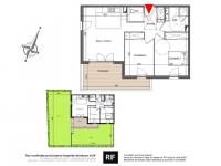 Appartement 3 pièces de 60 m² avec terrasse et jardins