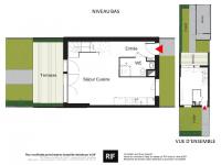 Maison 3 pièces de 68 m² avec terrasse et jardins