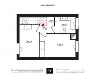 Maison 3 pièces de 68 m² avec terrasse et jardins