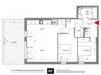 Appartement 3 pièces de 65 m² avec terrasse de 19 m²
